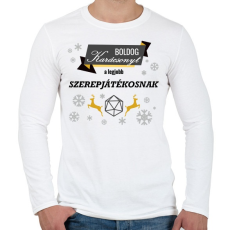 PRINTFASHION Boldog karácsonyt! (Szerepjátékosnak) - Férfi hosszú ujjú póló - Fehér