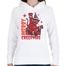 PRINTFASHION Boldog Karit - Karácsony - Merry Creepmas - Női kapucnis pulóver - Fehér