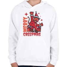 PRINTFASHION Boldog Karit - Merry Creepmas - Gyerek kapucnis pulóver - Fehér gyerek pulóver, kardigán