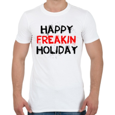 PRINTFASHION Boldog kiba**ott ünnepeket - Férfi póló - Fehér férfi póló