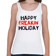 PRINTFASHION Boldog kiba**ott ünnepeket - Női atléta - Fehér női trikó