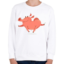 PRINTFASHION Boldog malac - Gyerek pulóver - Fehér gyerek pulóver, kardigán