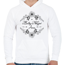 PRINTFASHION Boldog nőnapot - Névvel - Férfi kapucnis pulóver - Fehér férfi pulóver, kardigán