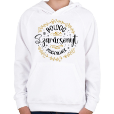 PRINTFASHION Boldog Szarácsonyt - Gyerek kapucnis pulóver - Fehér gyerek pulóver, kardigán