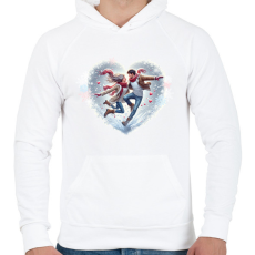 PRINTFASHION Boldog szerelem télen - Férfi kapucnis pulóver - Fehér
