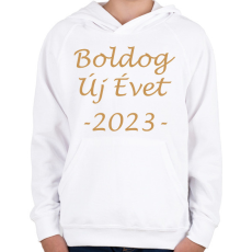 PRINTFASHION Boldog Új Évet! 02 - Gyerek kapucnis pulóver - Fehér