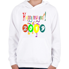 PRINTFASHION Boldog újévet1 - Gyerek kapucnis pulóver - Fehér