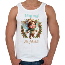 PRINTFASHION Boldog vagy - Férfi atléta - Fehér atléta, trikó