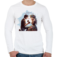 PRINTFASHION Boldoggá tennél egy életre? - Férfi hosszú ujjú póló - Fehér férfi póló