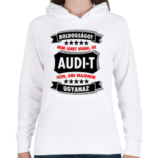 PRINTFASHION Boldogság = Audi - Női kapucnis pulóver - Fehér