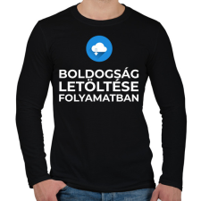 PRINTFASHION BOLDOGSÁG LETÖLTÉSE FOLYAMATBAN - Férfi hosszú ujjú póló - Fekete férfi póló