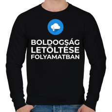 PRINTFASHION BOLDOGSÁG LETÖLTÉSE FOLYAMATBAN - Férfi pulóver - Fekete