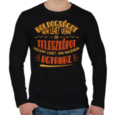 PRINTFASHION Boldogság - Teleszkóp - Férfi hosszú ujjú póló - Fekete
