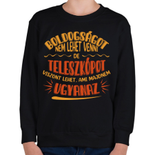 PRINTFASHION Boldogság - Teleszkóp - Gyerek pulóver - Fekete gyerek pulóver, kardigán