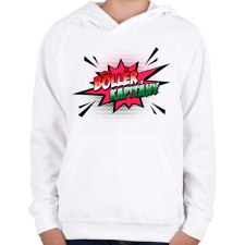 PRINTFASHION Böllér kapitány - Gyerek kapucnis pulóver - Fehér gyerek pulóver, kardigán
