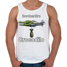 PRINTFASHION Bombardiro Crocodilo - Férfi atléta - Fehér atléta, trikó