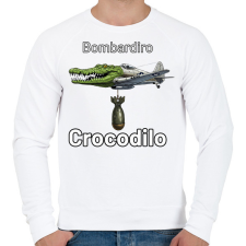 PRINTFASHION Bombardiro Crocodilo - Férfi pulóver - Fehér férfi pulóver, kardigán