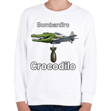 PRINTFASHION Bombardiro Crocodilo - Gyerek pulóver - Fehér gyerek pulóver, kardigán