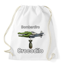 PRINTFASHION Bombardiro Crocodilo - Sportzsák, Tornazsák - Fehér tornazsák