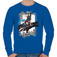 PRINTFASHION Bombázó királynő - Férfi pulóver - Királykék férfi pulóver, kardigán