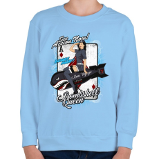 PRINTFASHION Bombázó királynő - Gyerek pulóver - Világoskék