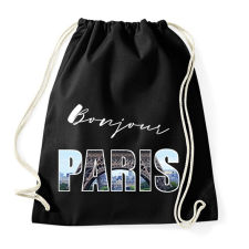 PRINTFASHION bonjour paris - Sportzsák, Tornazsák - Fekete tornazsák