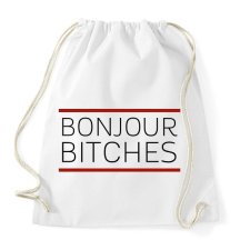 PRINTFASHION BONJUOR - Sportzsák, Tornazsák - Fehér tornazsák