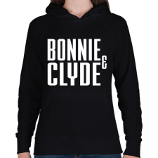 PRINTFASHION Bonnie és Clyde - Női kapucnis pulóver - Fekete női pulóver, kardigán