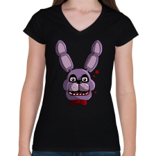 PRINTFASHION bonnie - Női V-nyakú póló - Fekete női póló