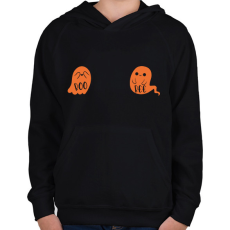 PRINTFASHION Boo-Bee - Gyerek kapucnis pulóver - Fekete