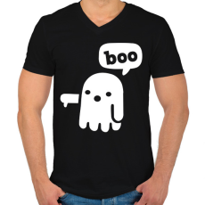 PRINTFASHION Boo szellem - Férfi V-nyakú póló - Fekete