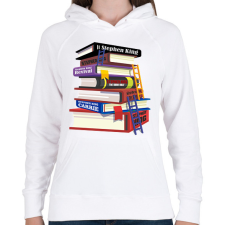 PRINTFASHION books - Női kapucnis pulóver - Fehér női pulóver, kardigán