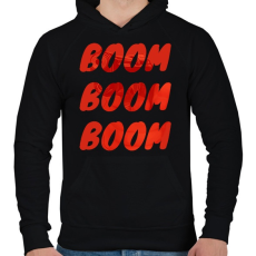 PRINTFASHION boom boom boom - Férfi kapucnis pulóver - Fekete