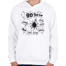 PRINTFASHION boom - Gyerek kapucnis pulóver - Fehér