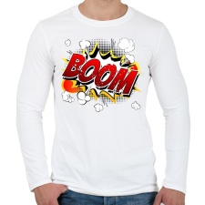 PRINTFASHION boomm - Férfi hosszú ujjú póló - Fehér férfi póló