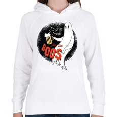 PRINTFASHION Booo!!! - Női kapucnis pulóver - Fehér