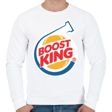 PRINTFASHION Boost King - Férfi pulóver - Fehér