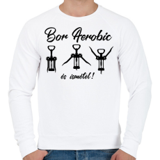 PRINTFASHION Bor Aerobic - Férfi pulóver - Fehér