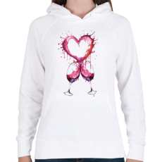 PRINTFASHION Bor szerelem - Női kapucnis pulóver - Fehér