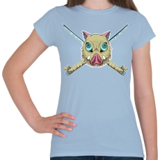 PRINTFASHION Bora and Katanas - Női póló - Világoskék