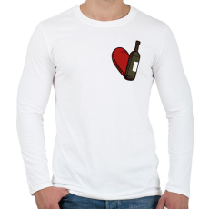 PRINTFASHION Borász szív - Férfi hosszú ujjú póló - Fehér