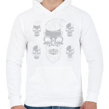 PRINTFASHION Borbély 01 - Férfi kapucnis pulóver - Fehér férfi pulóver, kardigán