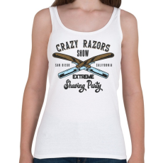 PRINTFASHION Borbély 03 - Crazy razors - Női atléta - Fehér