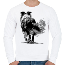 PRINTFASHION Border collie - Férfi pulóver - Fehér férfi pulóver, kardigán