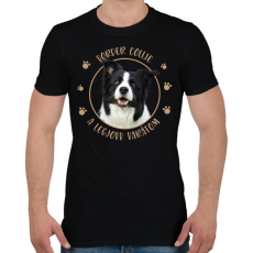 PRINTFASHION Border collie - Legjobb barát - Férfi póló - Fekete