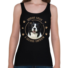 PRINTFASHION Border collie - Legjobb barát - Női atléta - Fekete