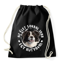 PRINTFASHION Border Collie - Sportzsák, Tornazsák - Fekete tornazsák
