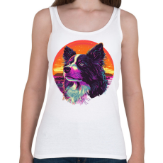 PRINTFASHION Border Collie Synthwave - Női atléta - Fehér