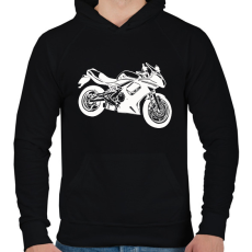 PRINTFASHION borifehér - Férfi kapucnis pulóver - Fekete