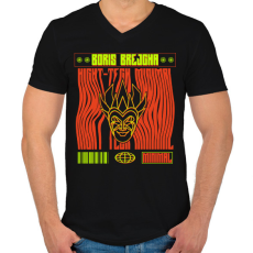 PRINTFASHION Boris Brejcha minimal - Férfi V-nyakú póló - Fekete
